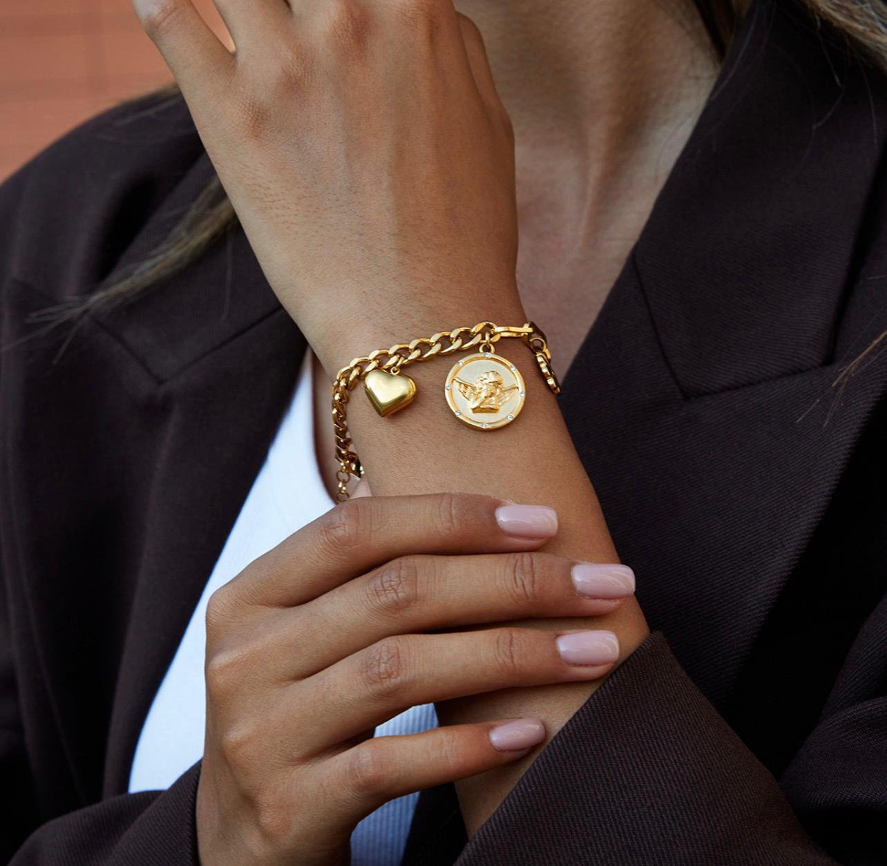 Capri Multi Charm Chain Bracelet – 18k Gold Plated