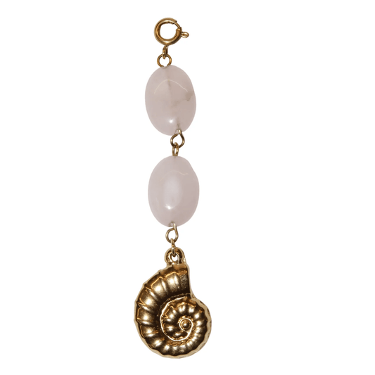 Nereus Spiral Shell Charm – Round Spiral Shell with Gold