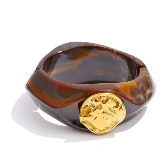Sorrento Resin Cuff Bracelet with Gold Accent
