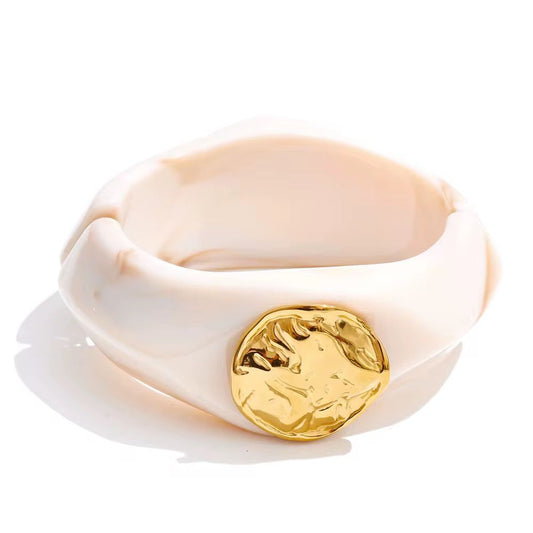 Positano Resin Cuff Bracelet with Gold Accent