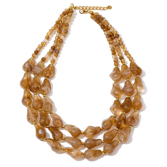 Rio Multi Strand Resin Statement Necklace