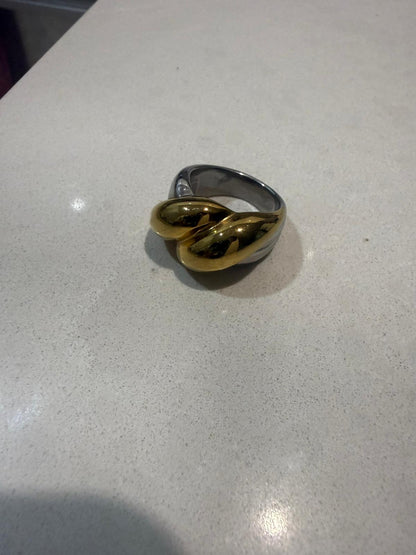 Milano Two-Tone Sculptural Ring – Gold & Silver Plated