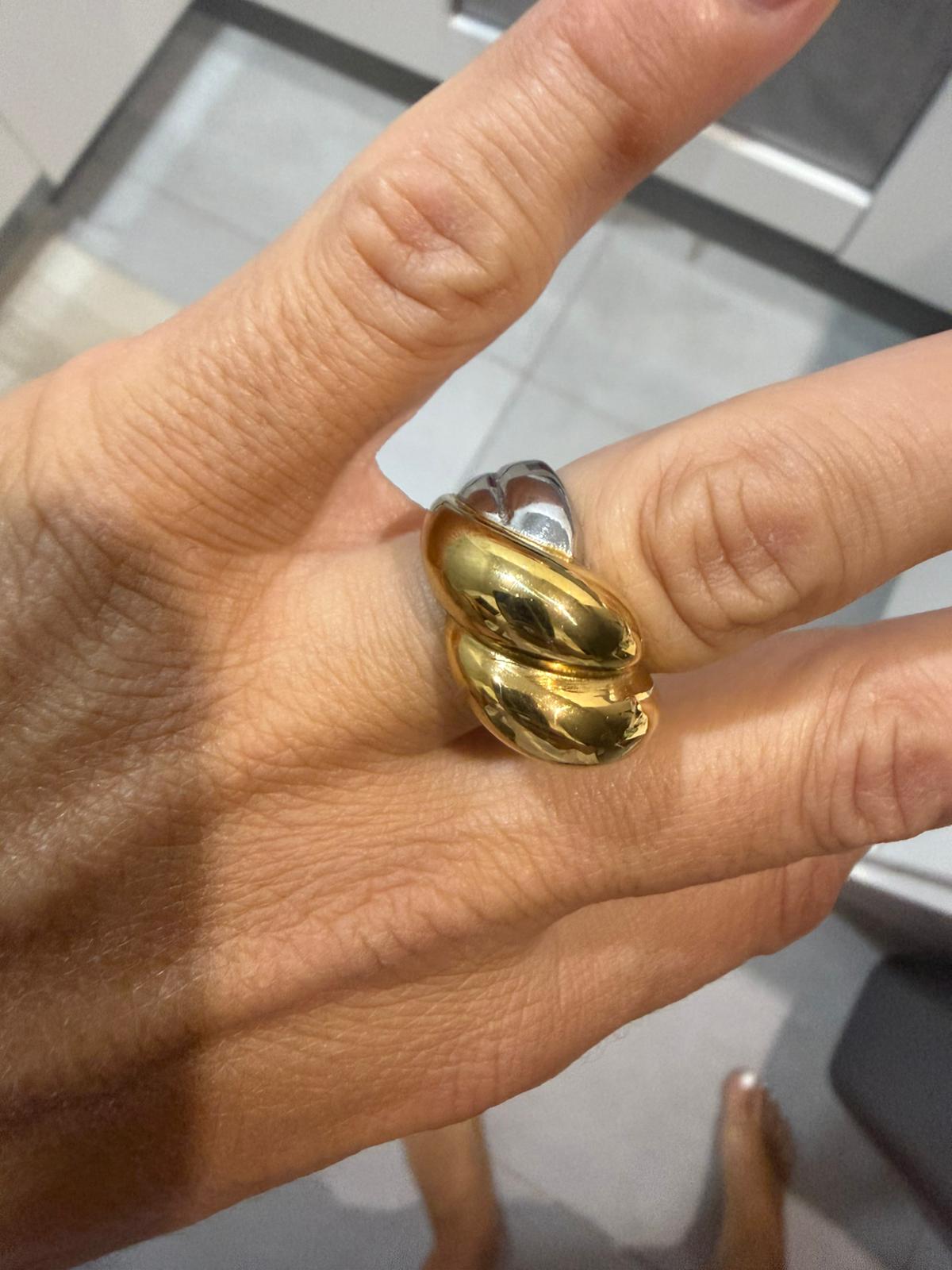 Milano Two-Tone Sculptural Ring – Gold & Silver Plated
